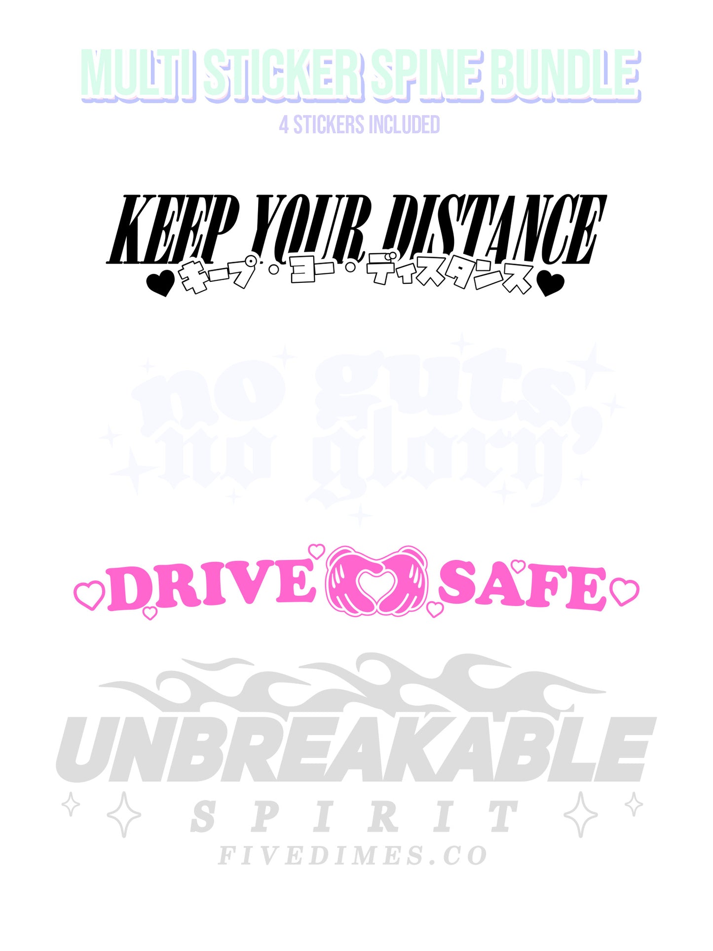 MULTI COLOUR STICKER SPINE BUNDLE