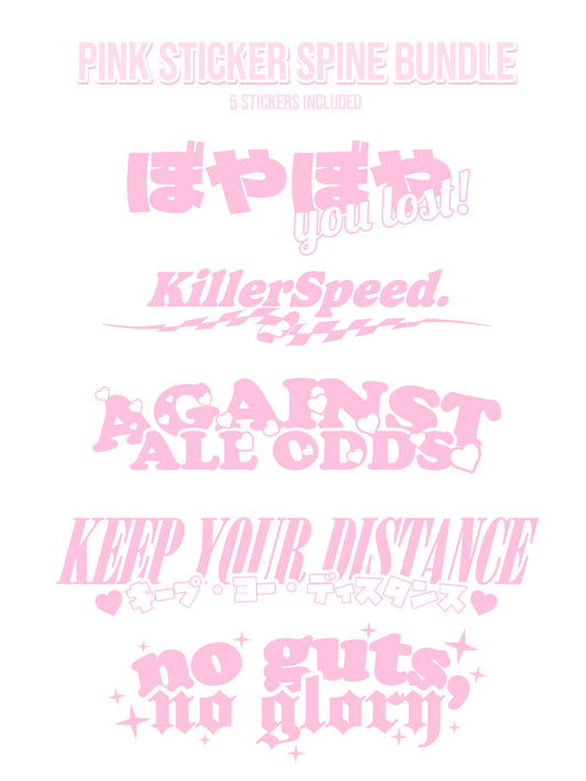 PINK HOLO CHROME STICKER SPINE BUNDLE