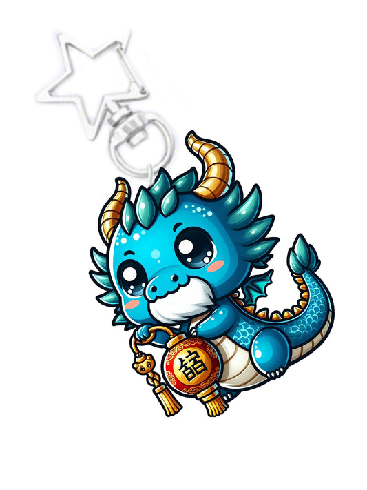 YOTD Chibi Dragon Key Ring - Blue