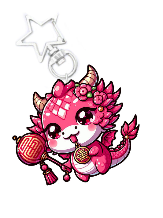 YOTD Chibi Dragon Key Ring - Pink