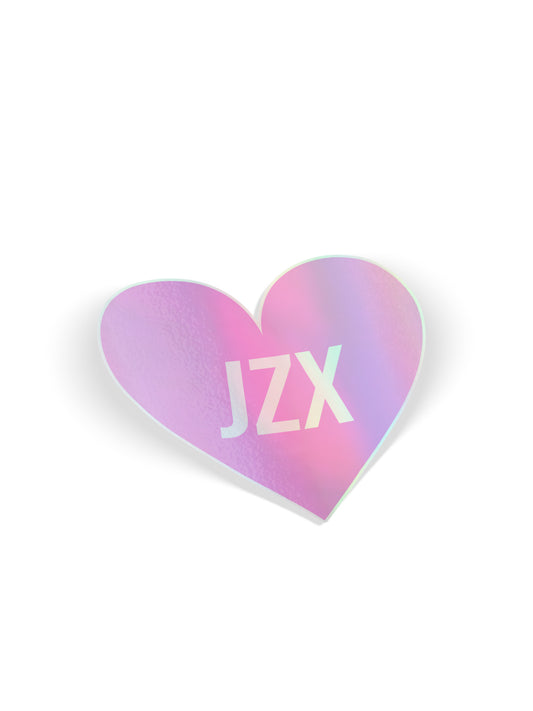 Love JZX Pink Heart Holographic Sticker