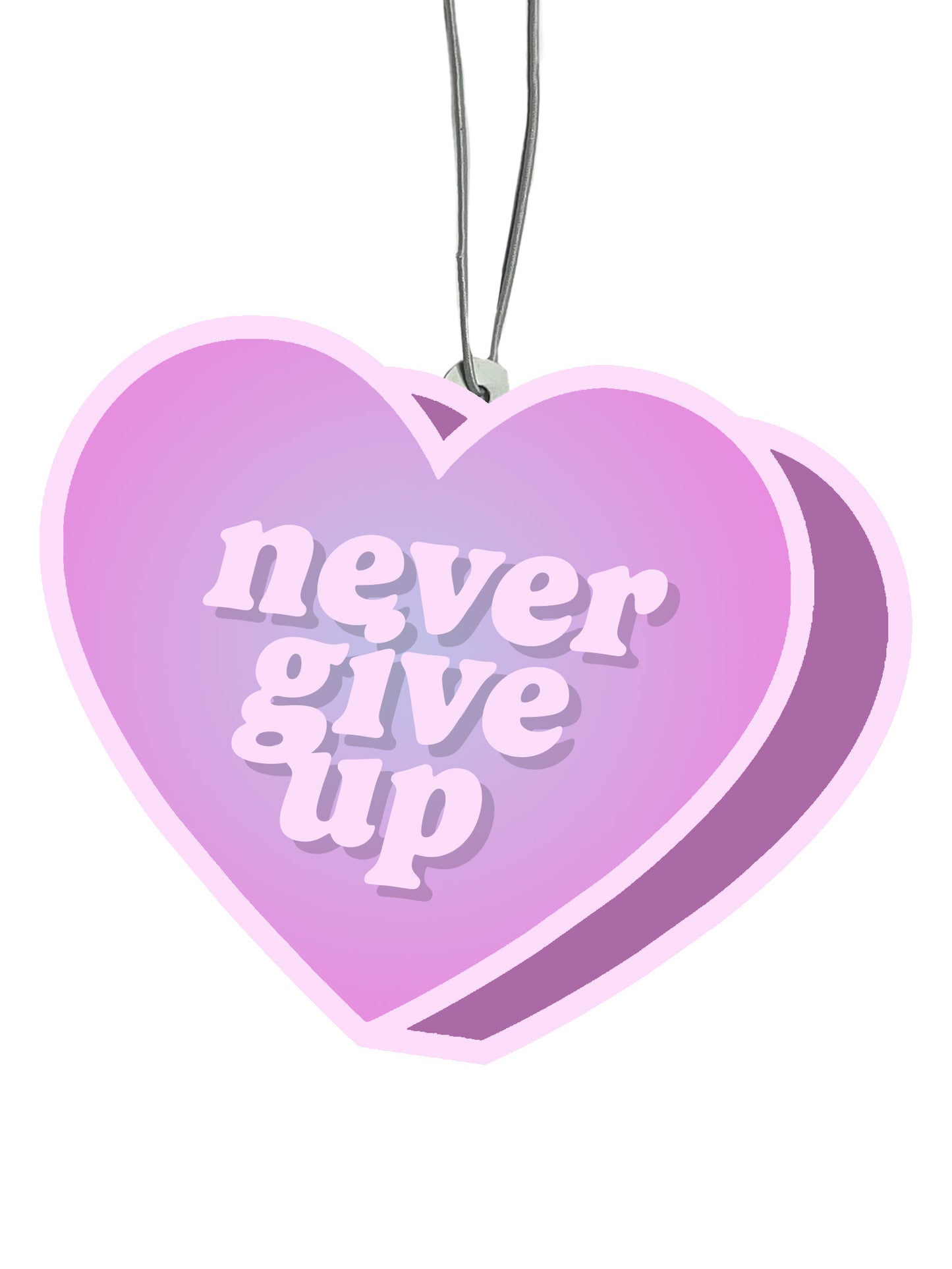 Never Give Up Conversation Heart Air Freshener