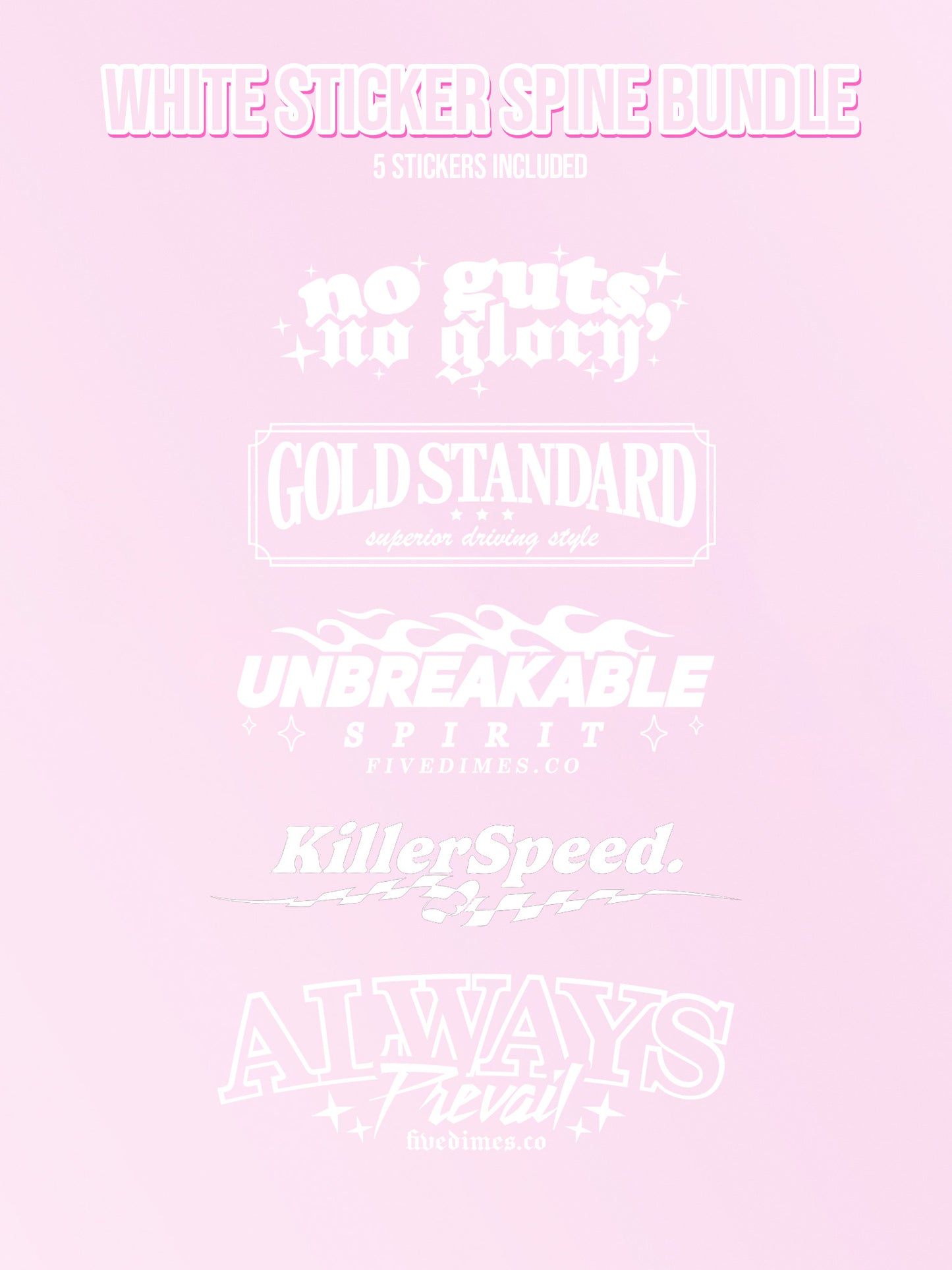 WHITE STICKER SPINE BUNDLE