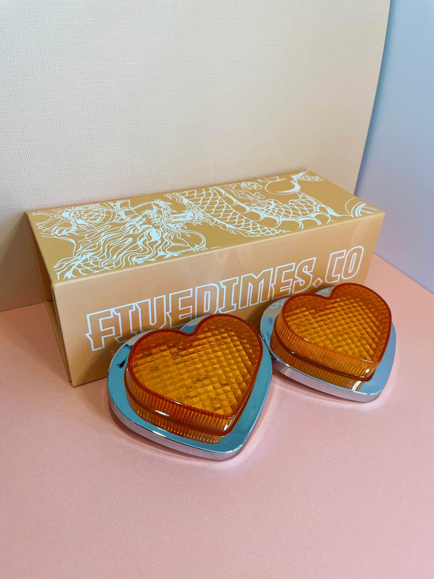 Orange Heart Car Side Marker/Indicators