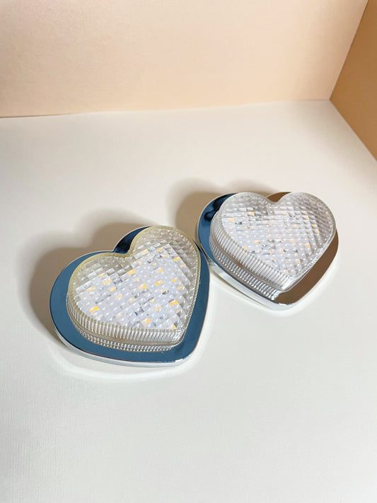 White/Orange Heart Car Side Marker/Indicators